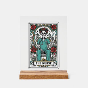 Vintage Skeleton Nurse Tarot Card Shirt Design_1 Acrylic Sign