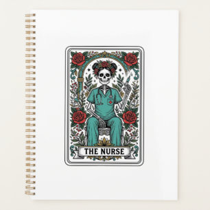 Vintage Skeleton Nurse Tarot Card Shirt Design_1 Planner