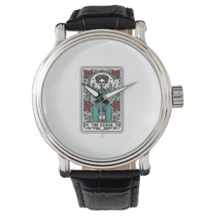 Vintage Skeleton Nurse Tarot Card Shirt Design_1 Watch
