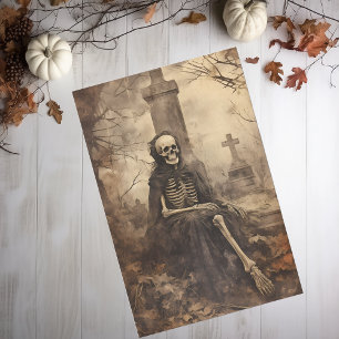 Vintage Skeleton Photo Decoupage Tissue Paper