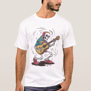 Vintage Skeleton Playing Guitar T-Shirt