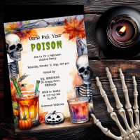 Vintage Skeleton Poison Cocktail Halloween Party