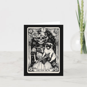 Vintage Skeleton Pug Mum Tarot Card Witchy Vibes P