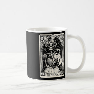Vintage Skeleton Pug Mum Tarot Card Witchy Vibes P Coffee Mug