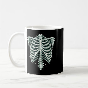 Vintage Skeleton Rib Cage Halloween Gothic Anatomy Coffee Mug