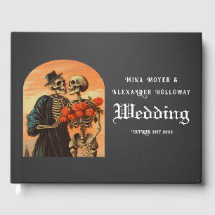 Vintage Skeleton Romantic Goth Photo  Guest Book