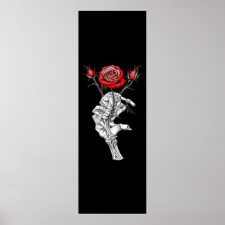 Vintage Skeleton Rose Valentine Poster