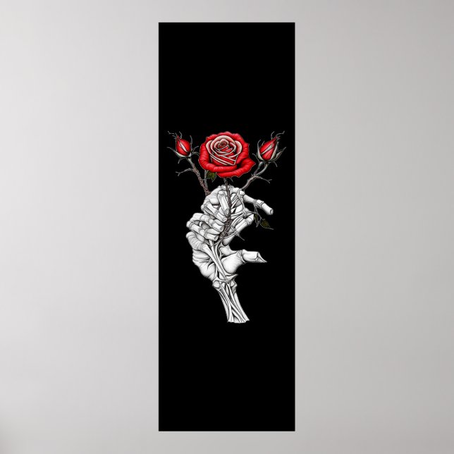 Vintage Skeleton Rose Valentine Poster (Front)