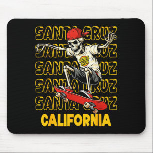 Vintage skeleton skateboard santa cruz california mouse pad