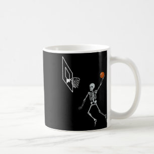 Vintage Skeleton Sketll Player Dunking Hoop Hallow Coffee Mug