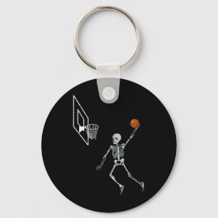 Vintage Skeleton Sketll Player Dunking Hoop Hallow Key Ring