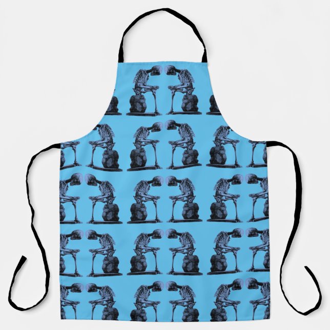 Vintage Skeleton “Thinker” Apron (Front)