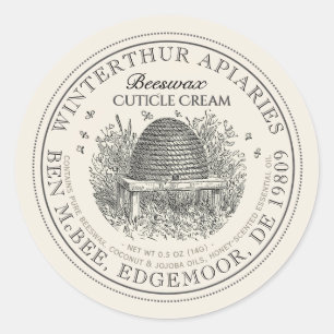 Vintage Skep Ivory Beeswax Cuticle Cream Label