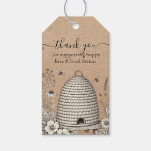 Vintage skep kraft BeeKeeper Honey Apairist Gift Tags