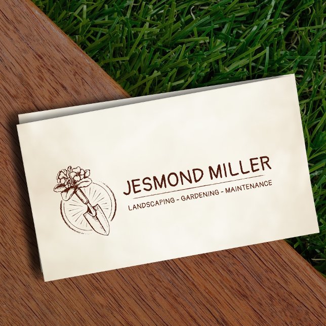 Vintage Sketch Gardening Logo  Business Card (Creator Uploaded)