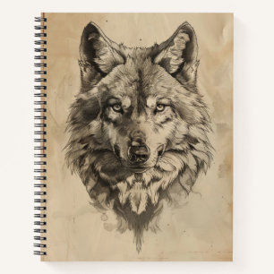Vintage sketch Wolf Notebook