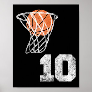 Vintage Sketll Jersey Number 10 Player Number Poster
