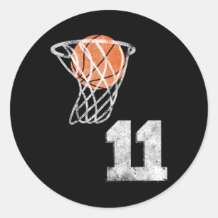 Vintage Sketll Jersey Number 11 Player Number  Classic Round Sticker