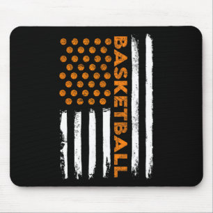 Vintage Sketll Usa Flag 4th Of July Sketll Men Boy Mouse Pad