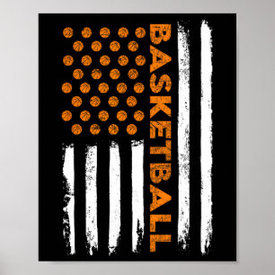 Vintage Sketll Usa Flag 4th Of July Sketll Men Boy Poster