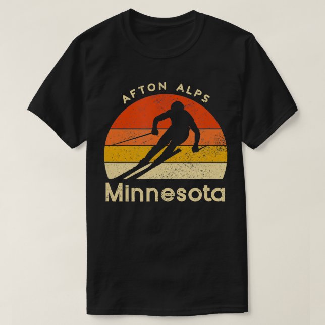 Vintage Ski Afton Alps Minnesota Mountain  T-Shirt (Design Front)