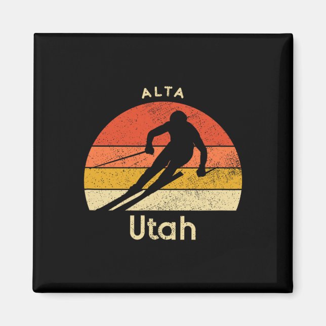 Vintage Ski Alta Utah Mountain  Magnet (Front)