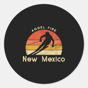 Vintage Ski Angel Fire New Mexico Mountain Classic Round Sticker