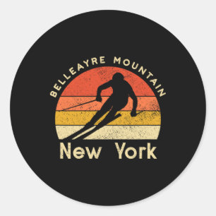 Vintage Ski Belleayre Mountain New York Mountain Classic Round Sticker