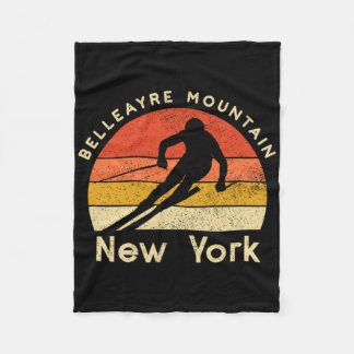 Vintage Ski Belleayre Mountain New York Mountain Fleece Blanket