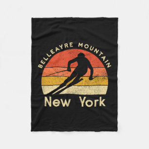 Vintage Ski Belleayre Mountain New York Mountain Fleece Blanket