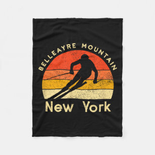 Vintage ski belleayre mountain new york mountain fleece blanket