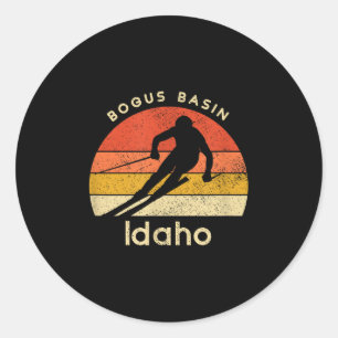 Vintage Ski Bogus Basin Idaho Mountain  Classic Round Sticker