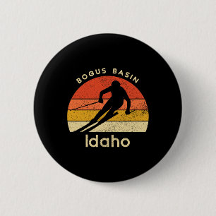 Vintage Ski Bogus Sin Idaho Mountain  6 Cm Round Badge