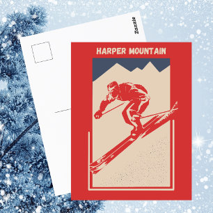 Vintage Ski Canada Resort Harper Mountain Postcard
