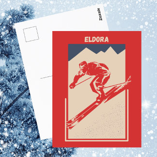 Vintage Ski Colorado Mountain Resort Eldora Postcard