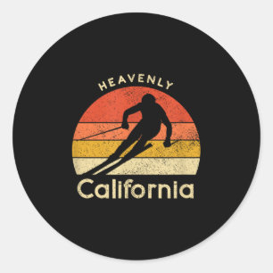 Vintage Ski Heavenly California Mountain Classic Round Sticker