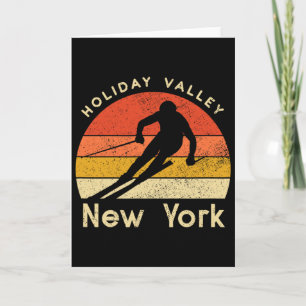 Vintage Ski Holiday Valley New York Mountain Card