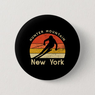 Vintage Ski Hunter Mountain New York Mountain 6 Cm Round Badge