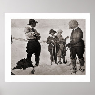 Vintage ski image, Great ski wear Poster