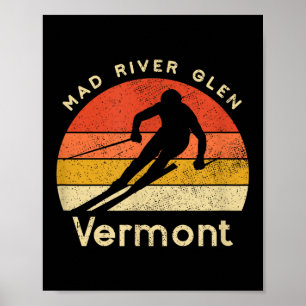Vintage Ski Mad River Glen Vermont Mountain Poster