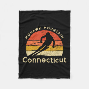 Vintage Ski Mohawk Mountain Connecticut Mountain Fleece Blanket