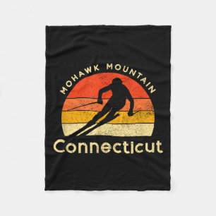 Vintage ski mohawk mountain connecticut mountain fleece blanket