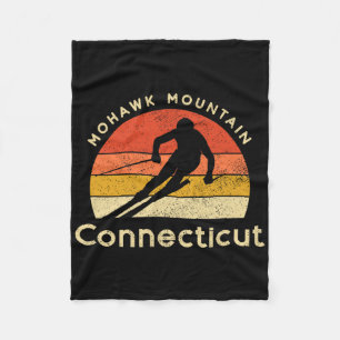 Vintage Ski Mohawk Mountain Connecticut Mountain Fleece Blanket