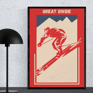 Vintage Ski Montana Mountain Resort Great Divide Poster