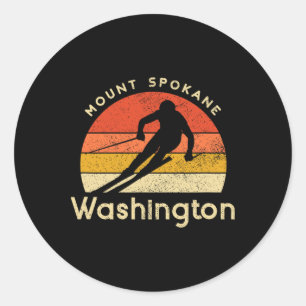Vintage Ski Mount Spokane Washington Mountain Classic Round Sticker