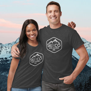 Vintage Ski Mountain Logo Aspen Colorado Your Text T-Shirt