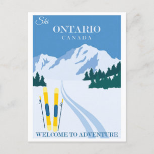 Vintage Ski Ontario Canada Postcard