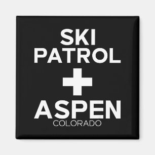 Vintage ski patrol aspen magnet