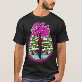 vintage ski pink T-Shirt