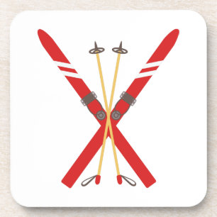 Vintage Ski Poles Coaster